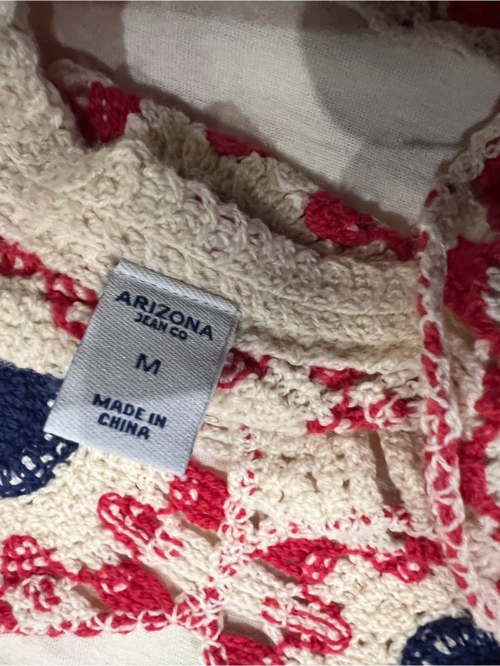 Arizona Jean Company Crochet Halter Crop Top in Cream, Navy, Red - Picture 5 of 6